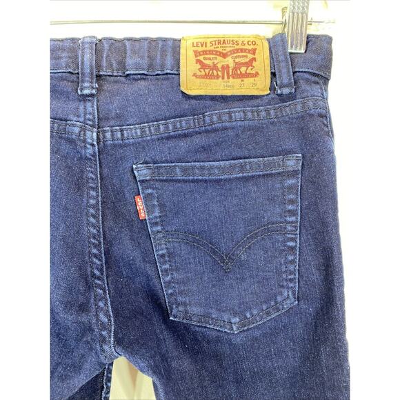 Levi's 510 Super Skinny Jeans Dark Blue Stretch Denim Boys (27x29) Size 14 - Picture 3 of 8